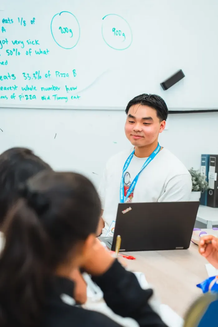 Everest tutor ready to teach an online class from a laptop